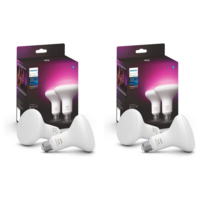$92.72: 2 × 2-Pack Philips Hue White and Color Ambiance 12.5W BR30 Dimmable LED Smart Bulbs ($46.36 each) at Amazon