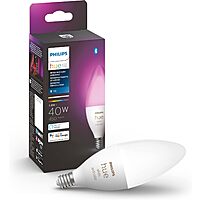 $51.58: 2 × Philips Hue Smart 40W B39 Candle-Shaped LED Bulb, 450LM - E12 (White and Color Ambiance) ($25.79 each) at Amazon