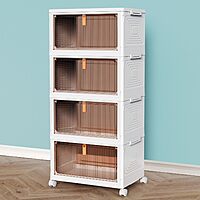 $28.40*: 4-Tier 23-Qt Plastic Stackable Storage Bins Organizer (White) at Amazon