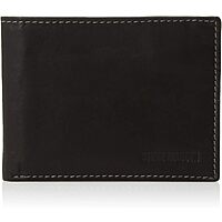 $5.98*: Steve Madden Men's Slim Leather Wallet (Black/Antique) at Amazon