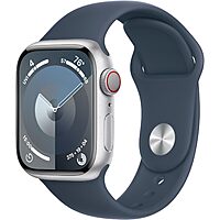 [Prime] $206.55: Apple Watch Series 9 [GPS, 41mm] Silver Aluminum Case with Storm Blue Sport Band, M/L (Renewed Premium) at Amazon