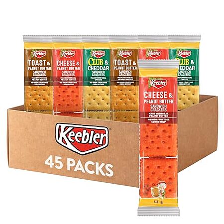 [S&S] $12.59: 45-Pack 1.38-Oz Keebler Sandwich Crackers (Variety) at Amazon