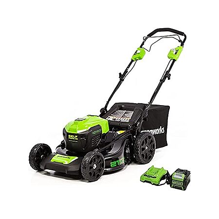 $269.99: Greenworks 40V 21" Brushless Self-Propelled Lawn Mower w/ 5.0Ah Battery at Woot!
