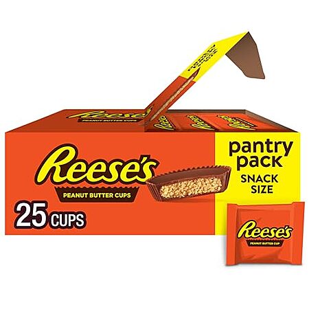 [S&S] $4.11*: 25-Pack 0.55-Oz Reese's Milk Chocolate Snack Size Peanut Butter Cups Pantry Pack at Amazon