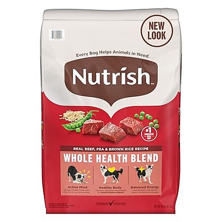 [S&S] $22.96: 40-Pound Nutrish Whole Health Blend Dry Dog Food (Real Beef, Pea & Brown Rice Recipe) at Amazon