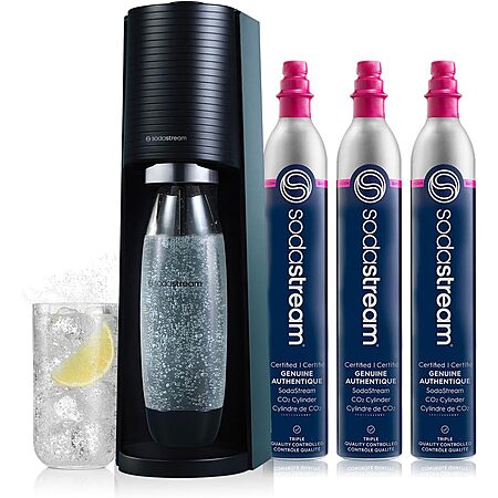 $69.99: sodastream Terra Sparkling Water Maker Bundle in Black (3-Pack CO2 and Carbonating Bottle) at Amazon