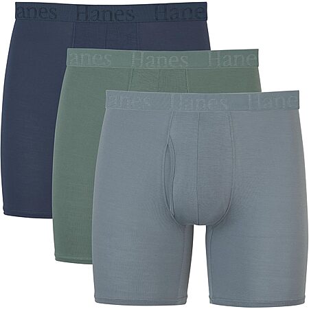 $11.50*: 3-Pack Hanes Men's Supersoft Viscose from Bamboo Underwear Trunks & Boxer Briefs at Amazon