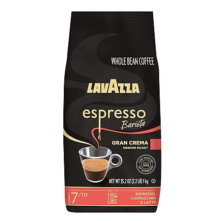 [S&S] $9.69*: 2.2-Pound Lavazza Espresso Barista Gran Crema Whole Bean Coffee Blend (Medium Roast) at Amazon