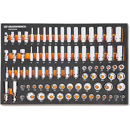 $156: 85-Piece GEARWRENCH 3/8” Drive Master SAE Socket Set in Foam Storage Tray (GWMSSKT38SAE) at Amazon