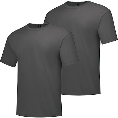 $7.64*: 2-Pack Hanes Men's Short Sleeve Beefy Crewneck T-shirt (Charcoal Heather) at Amazon