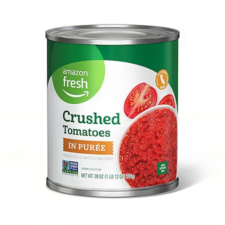 $0.71: 28-Oz Amazon Fresh Crushed Canned Tomatoes in Purée at Amazon