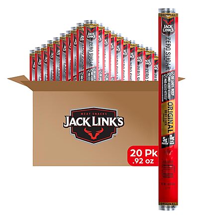 [S&S] $7.49*: 20-Pack 0.92-Oz Jack Link's Beef Sticks at Amazon (37.5￠ each)