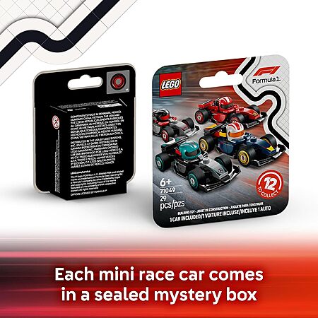 $19.99: LEGO Collectable Minifigures - F1 Race Cars (Box of 6 random packs) (66796, 2025) at Amazon