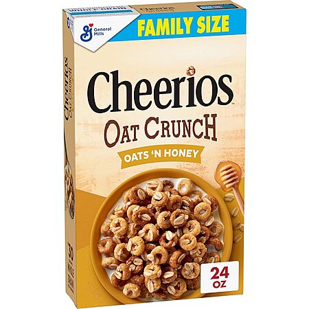24-Oz Cheerios Oat Crunch Breakfast Cereal (Oats & Honey) 2 for $6.90 w/ Subscribe & Save