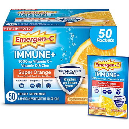 [S&S] $11.24: 50-Pack 0.33-Oz Emergen-C Immune+ Triple Action Immune Support Powder at Amazon