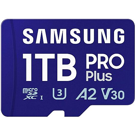 $69.99: 1TB SAMSUNG PRO Plus microSD Memory Card + Adapter at Amazon