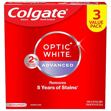 3-Pack 3.2-Oz Colgate Optic White Advanced Hydrogen Peroxide Toothpaste $5.05 w/ Subscribe & Save