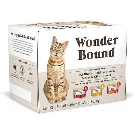 24-Pack Wonder Bound Wet Cat Food for $12.15