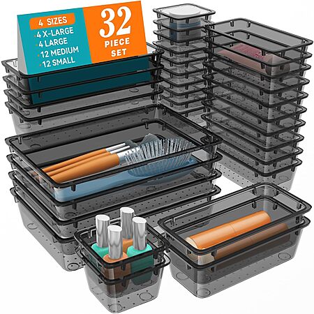 50% Off 32-Piece Drawer Organizer Set!