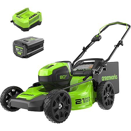 [Prime] $244.15*: 21" Greenworks Pro 80V Brushless Push Lawn Mower w/ 4Ah Battery + Charger at Amazon