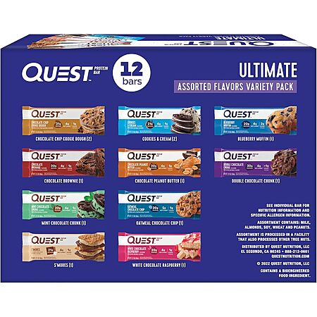 [S&S] $16.79*: 12-Pack 2.12-Oz Quest Nutrition Protein Bar at Amazon ($1.40 each)