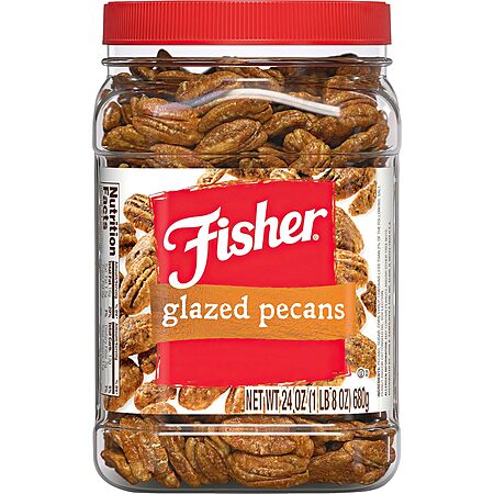 [S&S] $12.39: 24-Oz Fisher Snack Glazed Pecans at Amazon