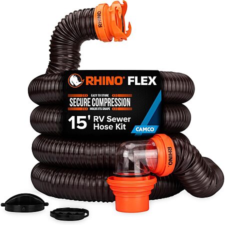 52% Off Camco RhinoFLEX 15-Ft RV Sewer Hose Kit!