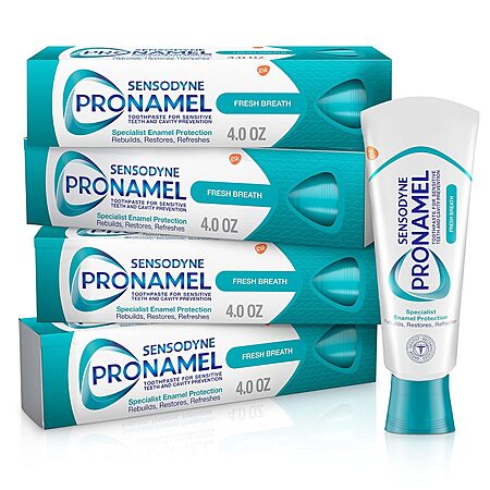 [S&S] $14.19*: 4-Pack 4-Oz Sensodyne Pronamel Sensitive Toothpaste (Fresh Breath) at Amazon ($3.55 each)