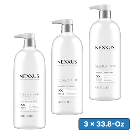 [S&S] $33.20: 3 × 33.8-Oz Nexxus Clean and Pure Clarifying Shampoo ($11