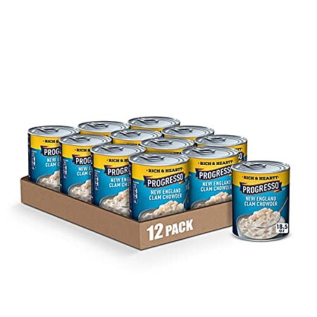12-Pack 18.5-Oz Progresso Soup (New England Clam Chowder) $11.65