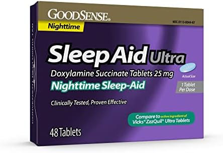 48-Ct GoodSense Nighttime Sleep-Aid Ultra Tablets (25mg Doxylamine Succinate) $2.70 w/ Subscribe & Save