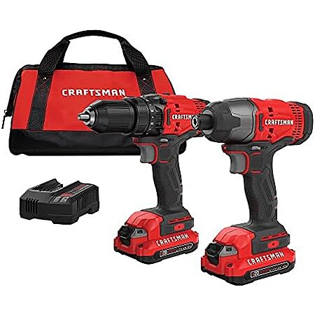Craftsman V20 Cordless Drill & Impact Driver Combo Kit w/ 2 Batteries $69 + Free Shipping