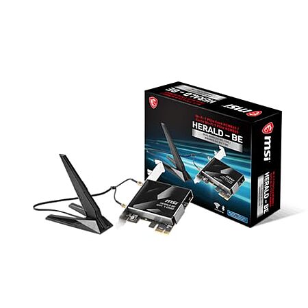 [Resale, AC] $23.08: MSI Herald-BE WI-FI 7 MAX (Wi-Fi 7, 802.11BE, Bluetooth 5.4, PCIe, Multi-Link Operation Technology, External Antenna) (Used - Like New) at Amazon