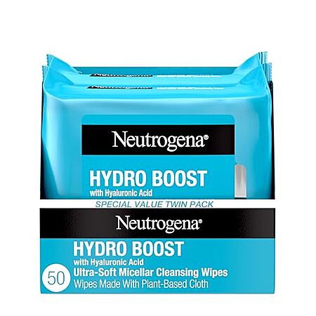 50-Ct Neutrogena Hydro Boost Ultra-Soft Micellar Cleansing Wipes w/ Hyaluronic Acid $8.50 