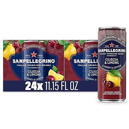24-Pack 11.15-Oz San Pellegrino Italian Sparkling Drinks (Ciliegia & Limone) $13.30 w/ Subscribe & Save