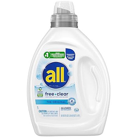 50oz all free clear Liquid Laundry Detergent for Sensitive Skin (Original) $8.65 w/ Subscribe & Save
