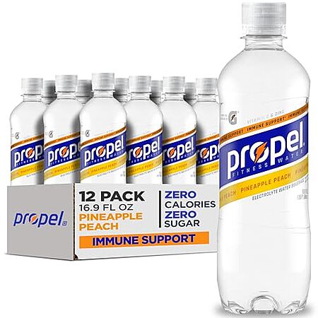 12pk 16.9oz Propel Immune Support Electrolyte Water Beverage (Pineapple Peach) $6.50 w/ Subscribe & Save