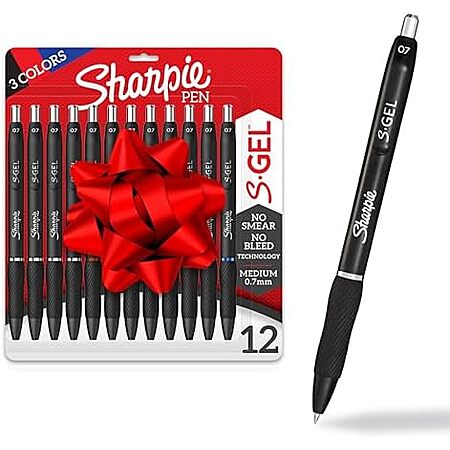 [S&S] $8.05: 12-Pack 0.7mm SHARPIE S-Gel Medium Point Gel Pens (Assorted Colors) at Amazon