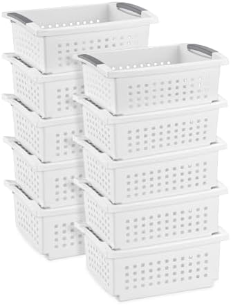 10-Pack Sterilite Medium Stacking Basket (White) $27.40 