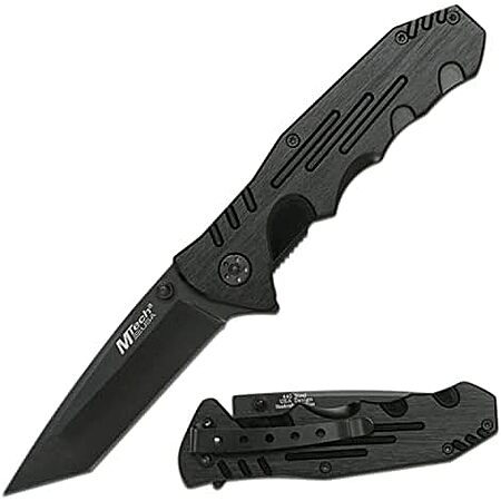 $8.49: MTECH USA Tactical Folding Knife With 440 Stainless Tanto Blade, Black at Amazon
