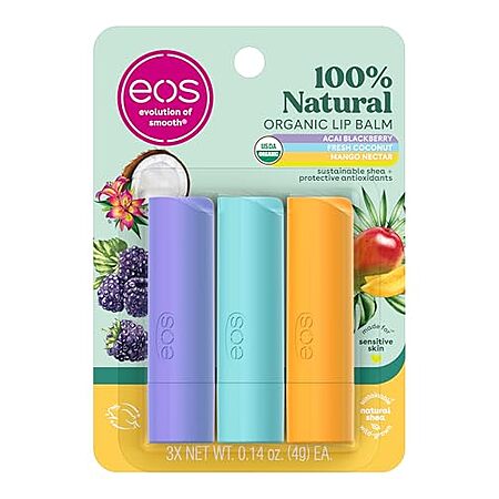 [S&S] $3.79: 3-Pack 0.14-Oz eos Natural Shea Lip Balm (Tropical) at Amazon