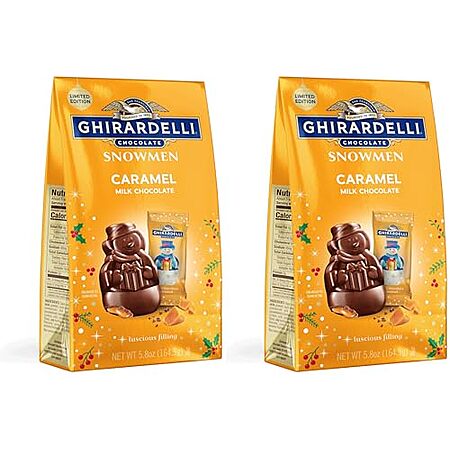 $10.98 | 2-Pack 5.8-Oz Ghirardelli Milk Chocolate Caramel Snowmen at Amazon