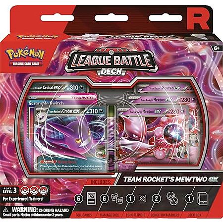 $15.98 | Pokémon TCG: Team Rocket’s Mewtwo ex League Battle Deck at Amazon