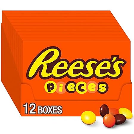 [S&S, AC] $8.32 | 12-Pack 4-Oz Reese's PIECES Peanut Butter in a Crunchy Shell at Amazon