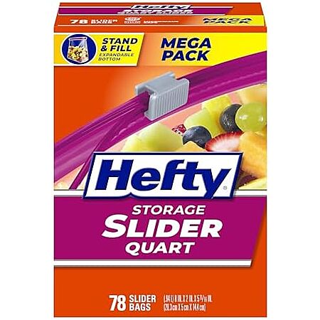 [S&S, AC] $6.26* | 78-Count Hefty Slider Storage Bags (Quart Size) at Amazon (8￠ each)