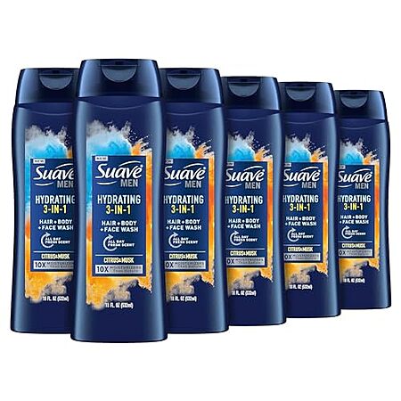 6-Pack 18-Oz Suave 3-in-1 Men Moisturizing Body Wash (Citrus & Musk) $13.35 w/ Subscribe & Save