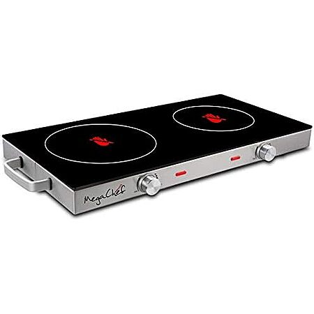 $48.27 | MegaChef Ceramic Infrared Double Cooktop, 25 Inch, Black at Amazon