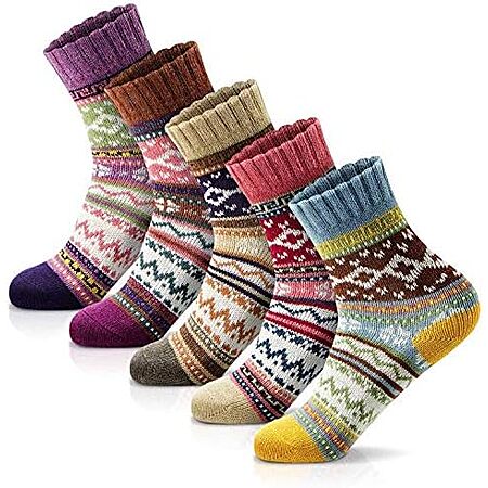 $5.49* | 5-Pairs FYC Women's Wool Blend Cozy Crew Socks at Amazon
