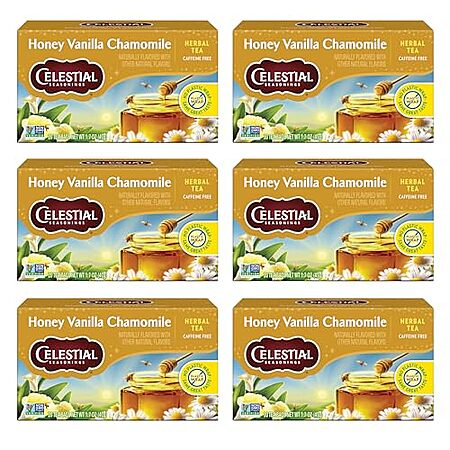 [S&S, AC] $8.77 | 6-Pack 20-Count Celestial Seasonings Herbal Tea (Honey Vanilla Chamomile) at Amazon