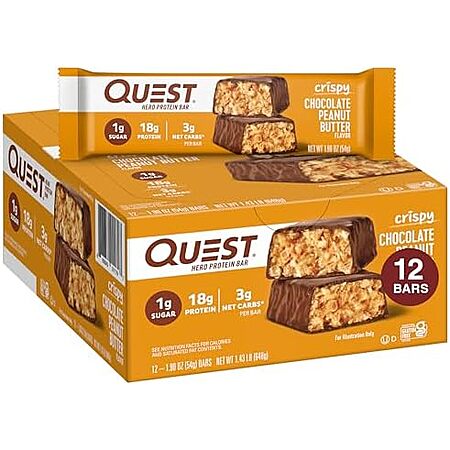 [S&S, AC] $30.10 | 2 × 12-Pack 1.9-Oz Quest Crispy Hero Protein Bar (Chocolate Peanut Butter) ($15.05 each) at Amazon ($1.25 each)